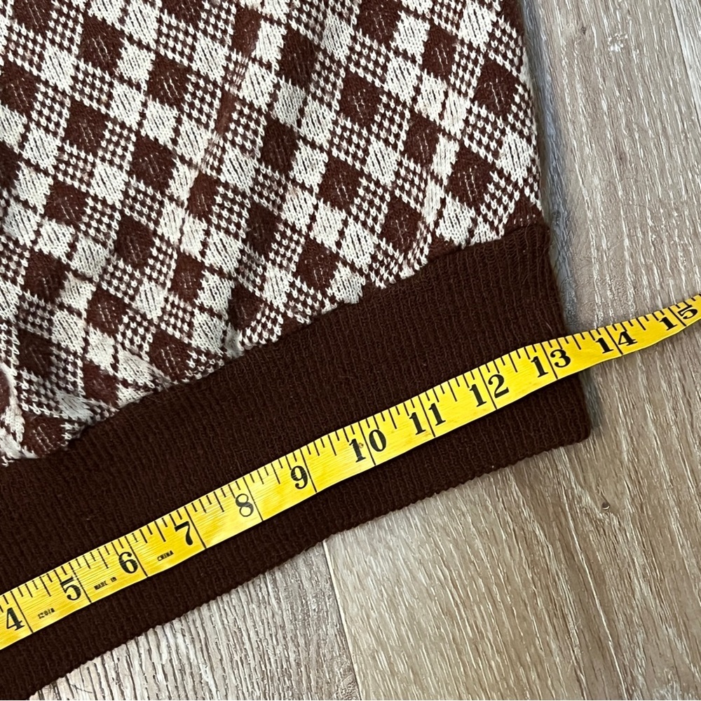 Vintage Sweater Vest Brown Basket Weave Fashion Knits Academia - Picture 9 of 10
